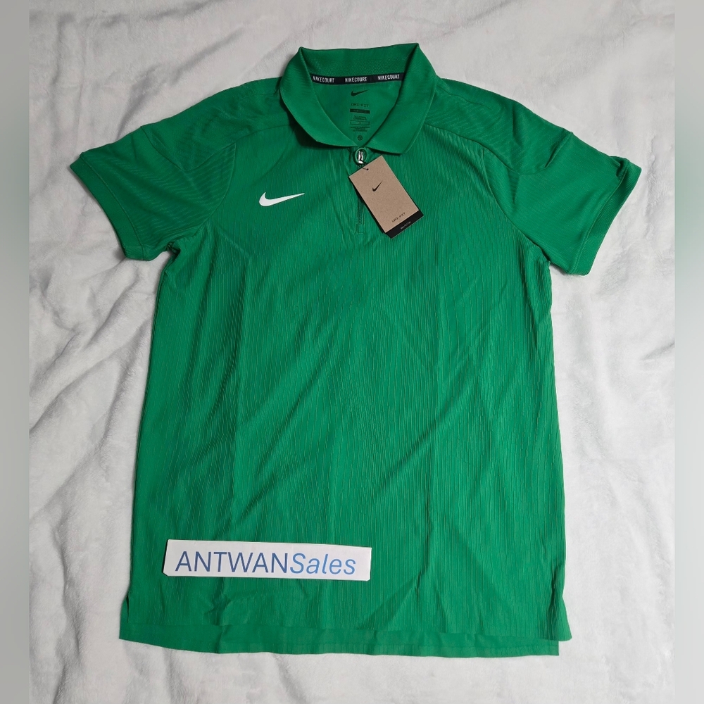 Nike Court 1/4 Zip Tennis Polo Shirt Size Large Green HQ0792-341 $105